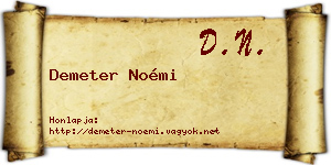 Demeter Noémi névjegykártya